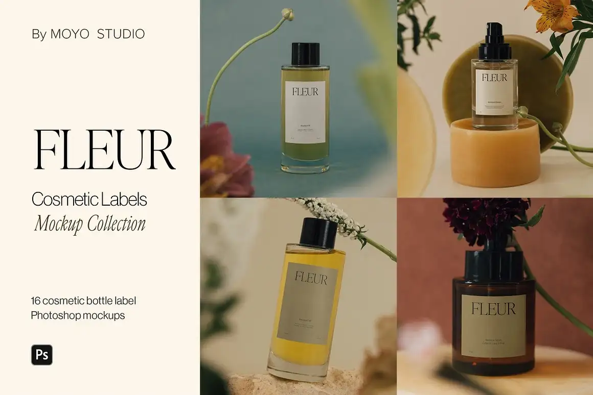 Cosmetic Bottle Label Mockup
