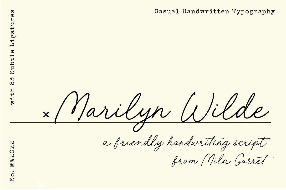 Marilyn Wilde Handwriting Script