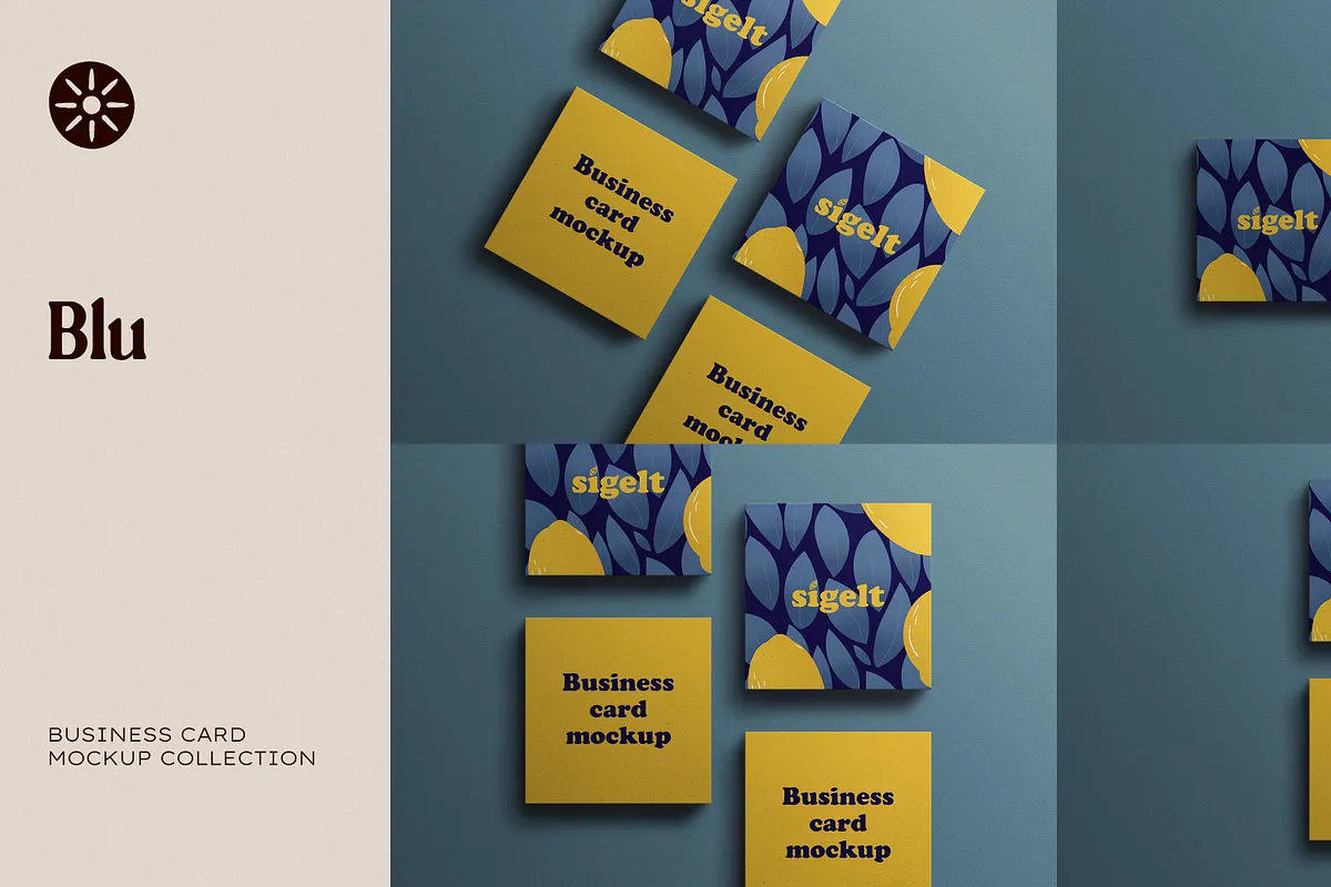 Blue Business Card Mockup