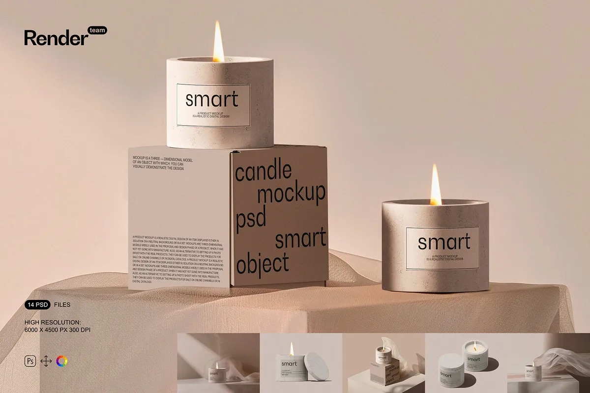 Candle and Box Mockup Set