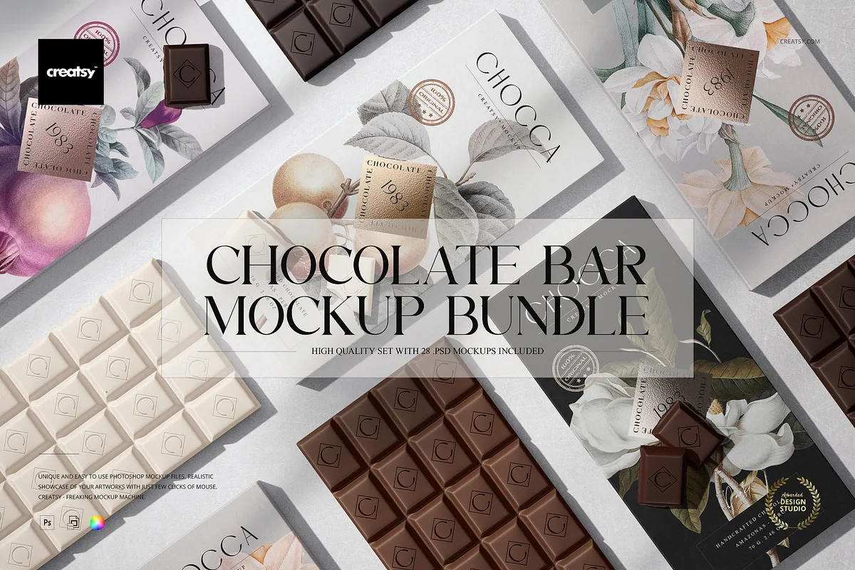 Chocolate Bar Packaging Mockup