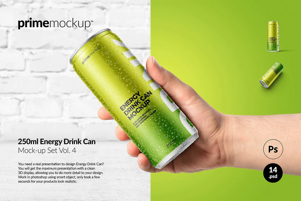 Energy Drink Can Mockup