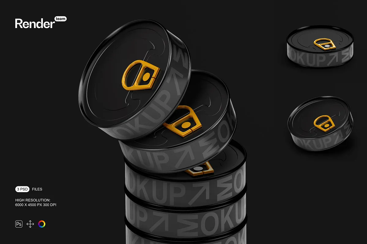 Food Tin Can Mockup