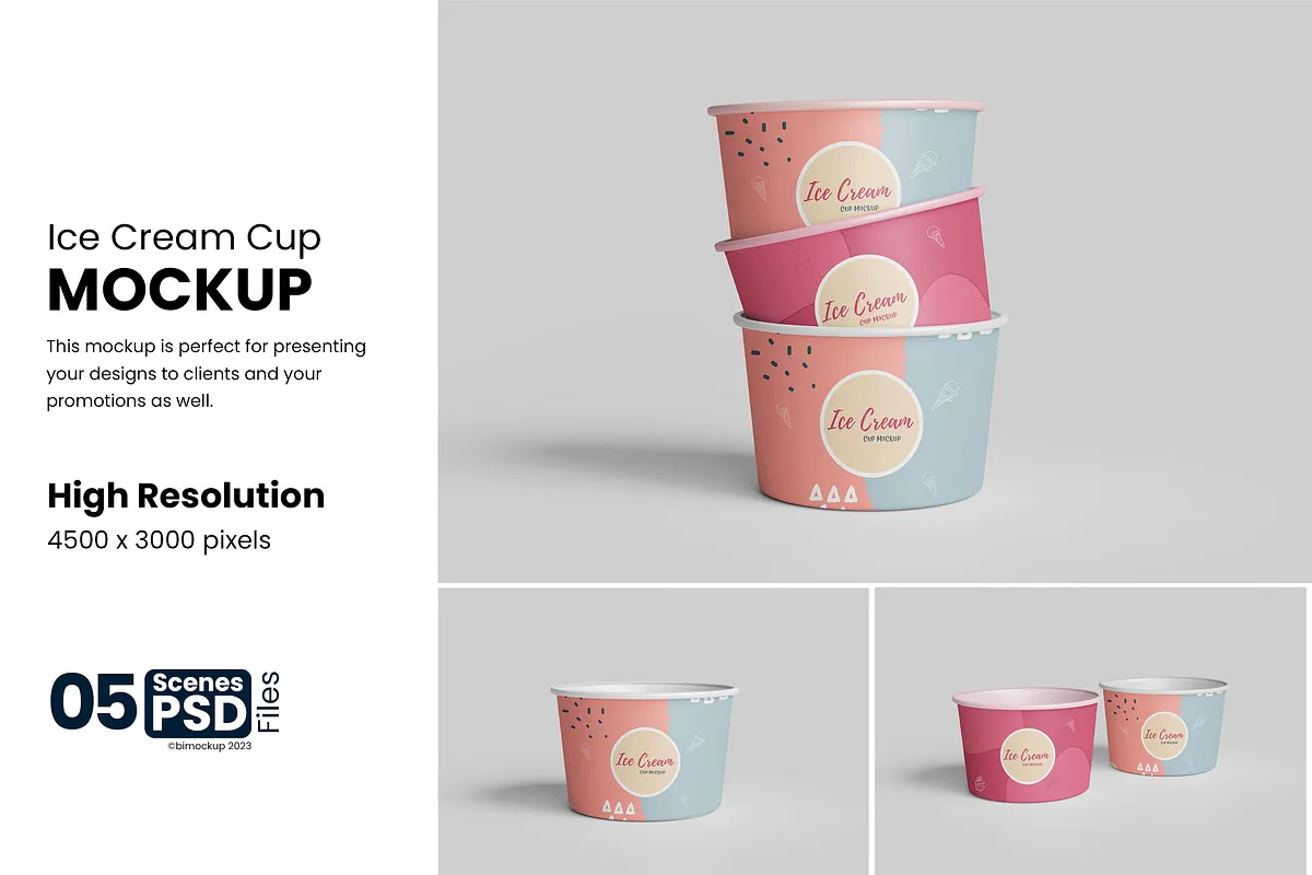 Ice Cream Cup Mockup