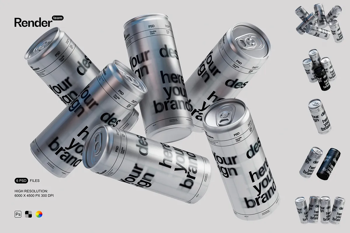 Metallic Soda Can Mockup