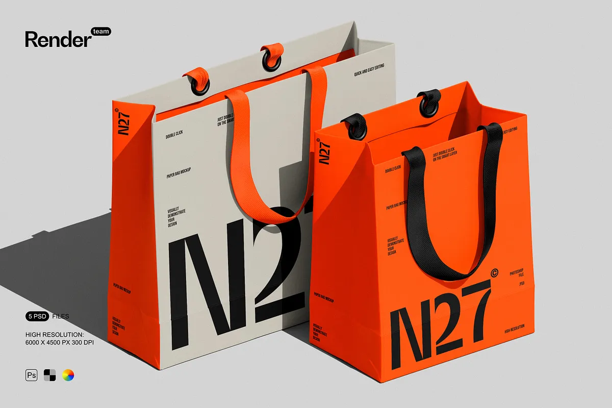 Paper Bag Mockup Set