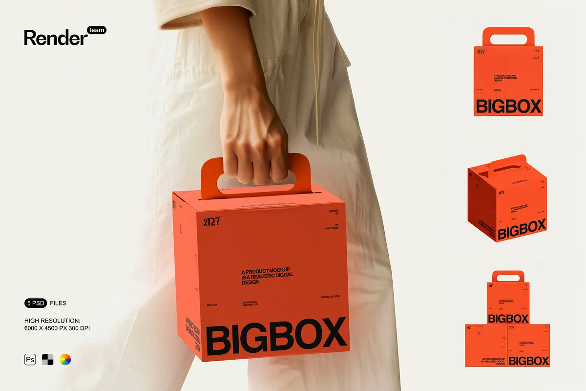 Paper Box Mockup Set