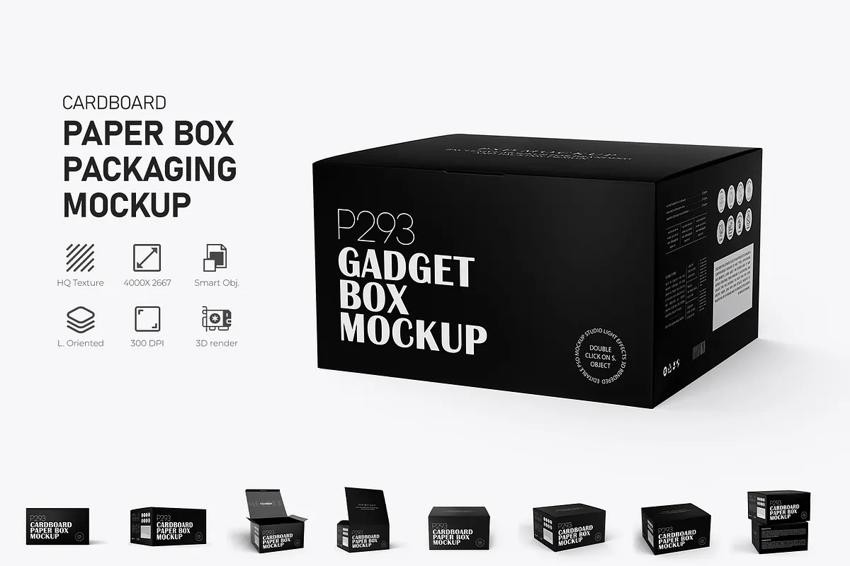 Paper Gadget Box Mockup