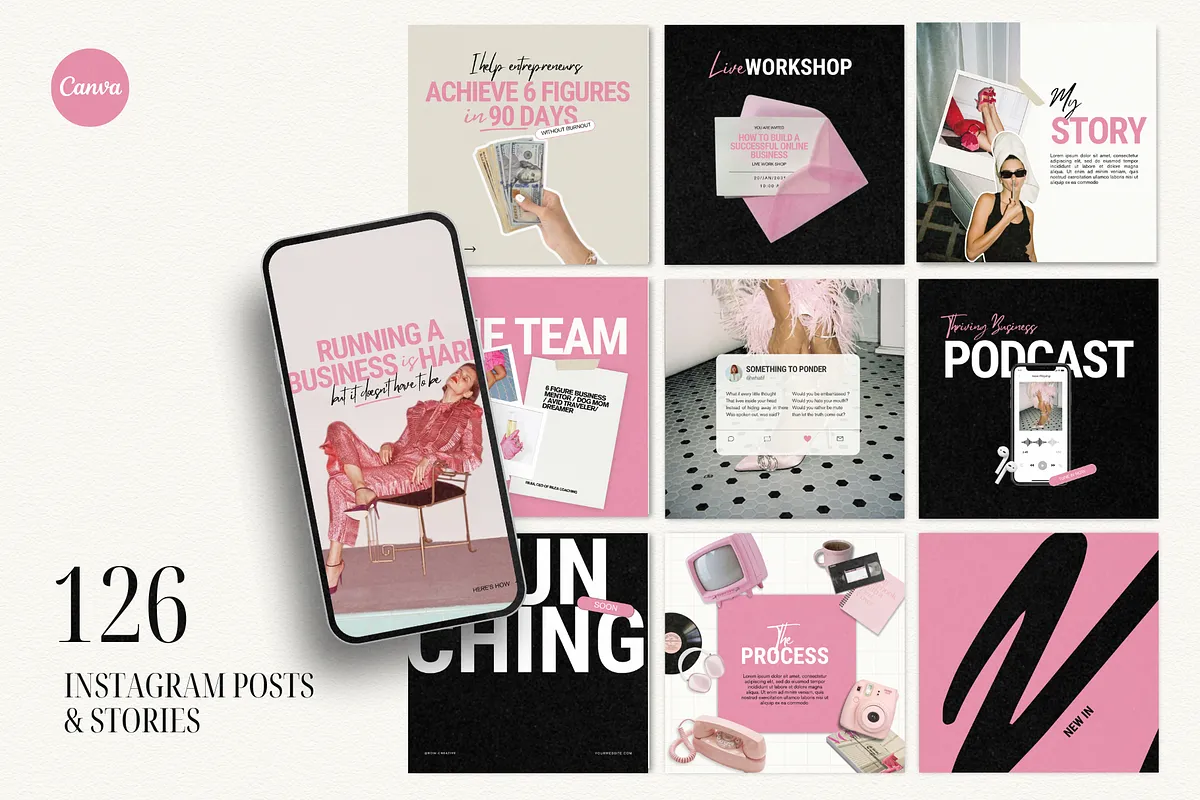 Pink Bold Instagram Template