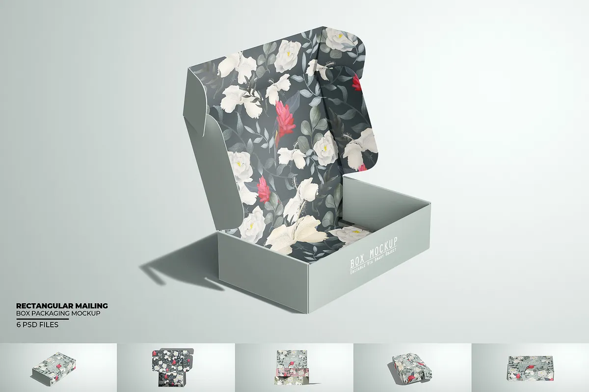 Rectangular Mailing Box Mockup