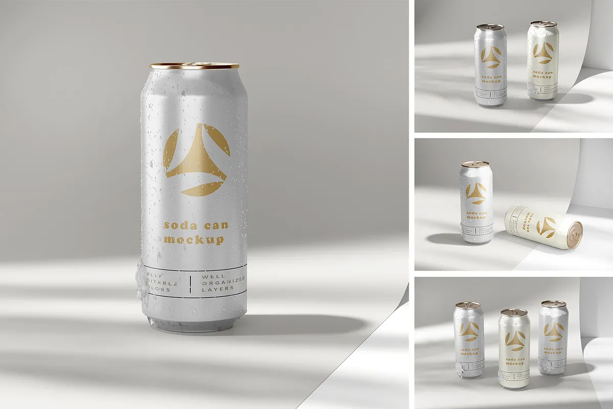 Soda Can Mockup PSD