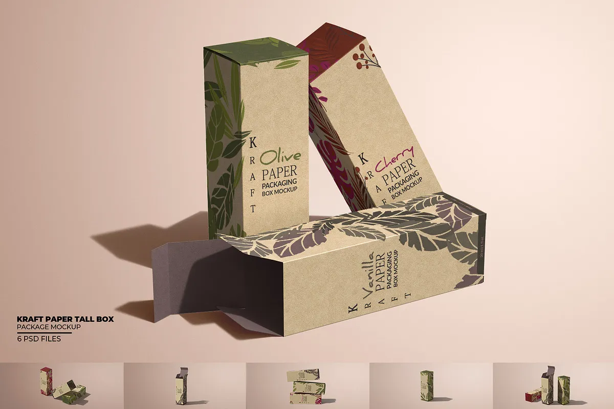 Tall Box Packaging Mockup