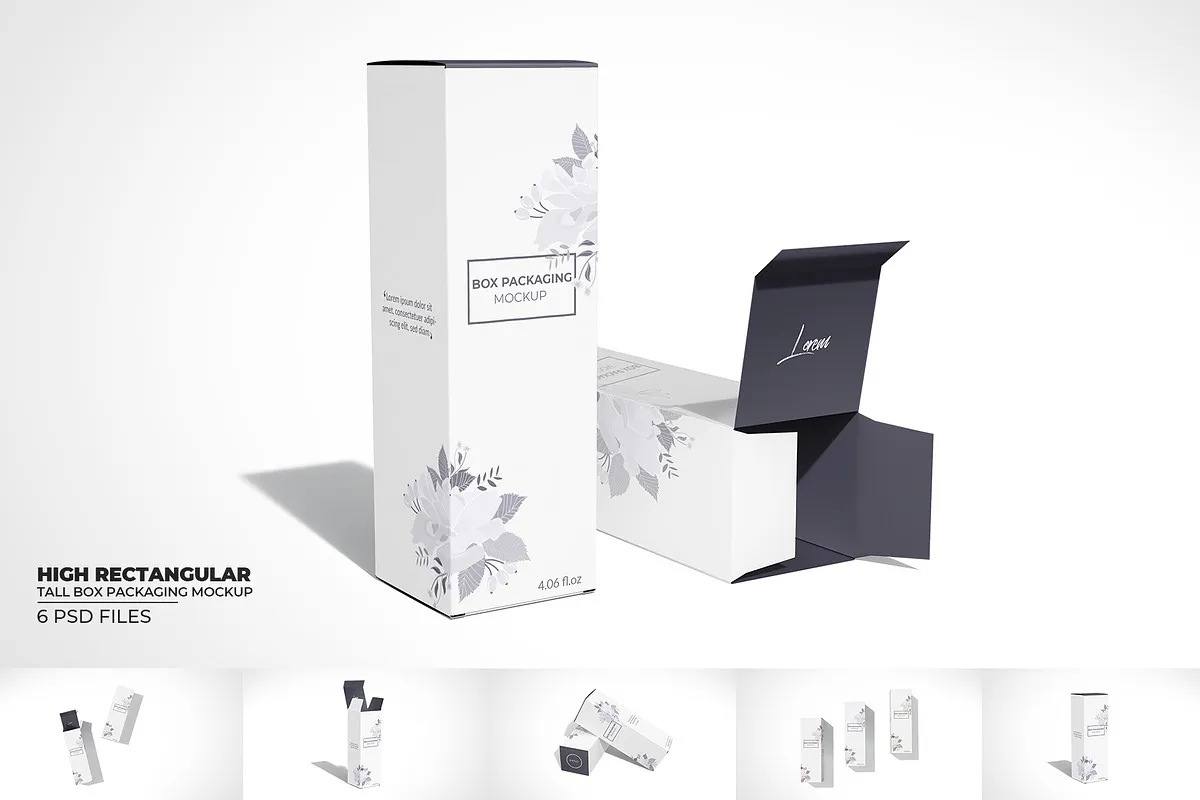 Tall Rectangular Box Mockup
