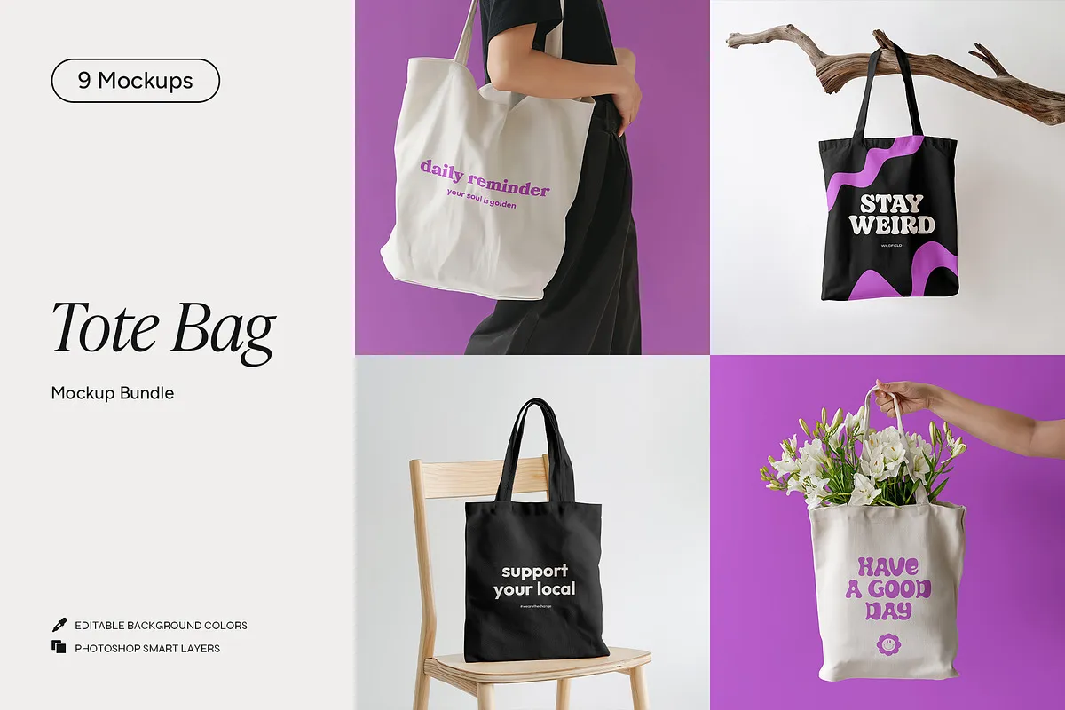 Tote Bag Mockup Set