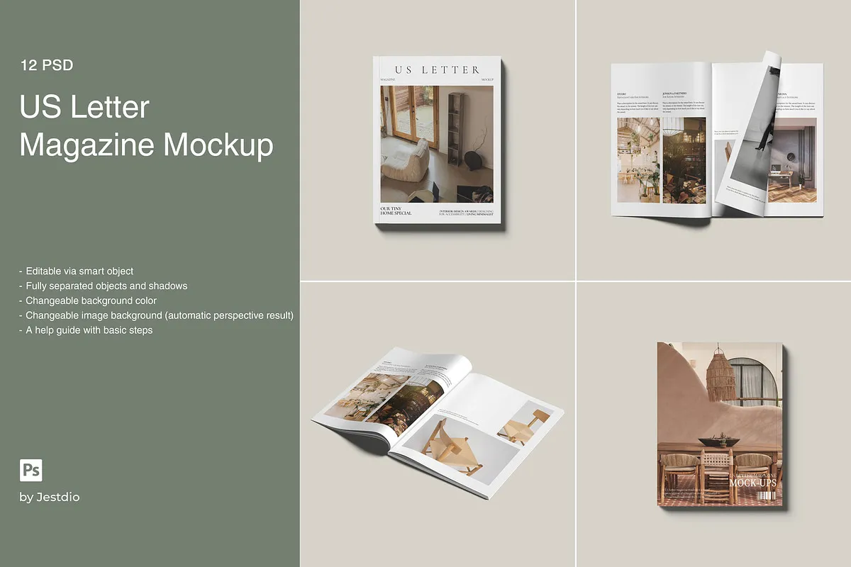 US Letter Magazine Mockup