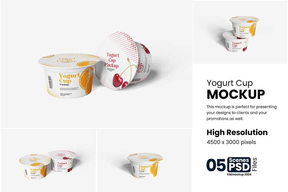 Yogurt Cup Mockup Set