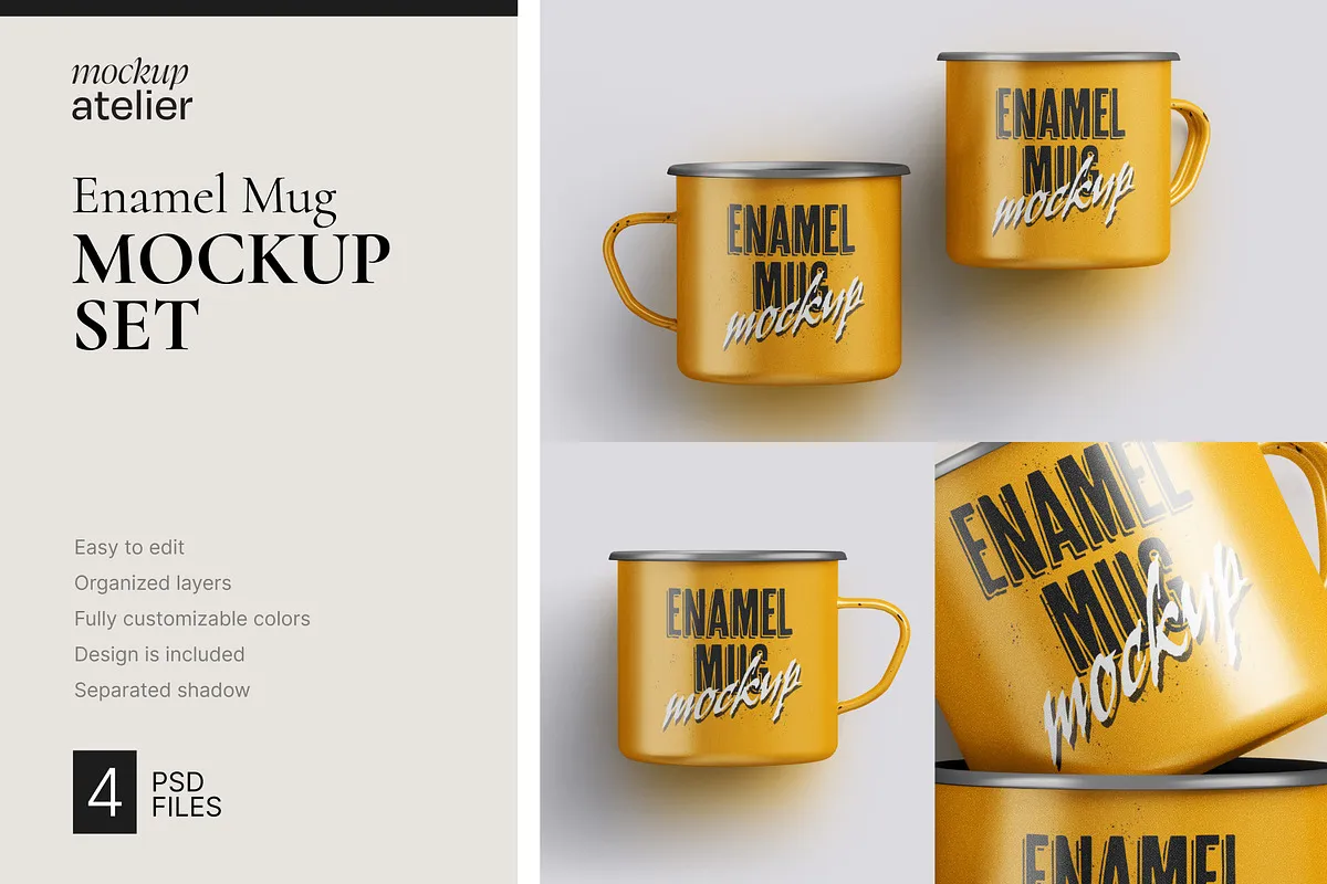 Enamel Mug Mockup Set
