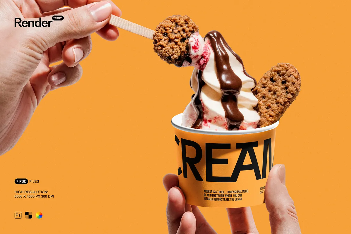 Ice Cream Cup Mockup