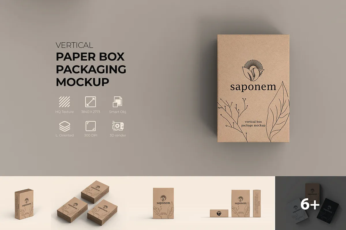 Paper Box Packaging Mockup