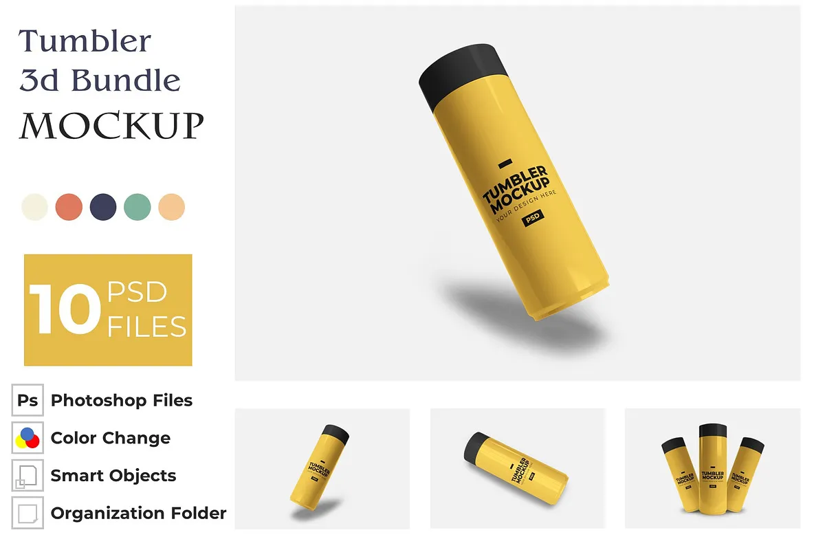 Tumbler 3d Mockup Set